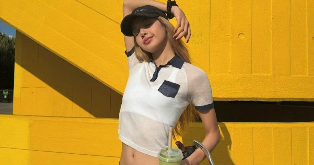 Blackpink’s Lisa Puts Her Twist On the Polo in Sheer Shirt & Ballet Flats