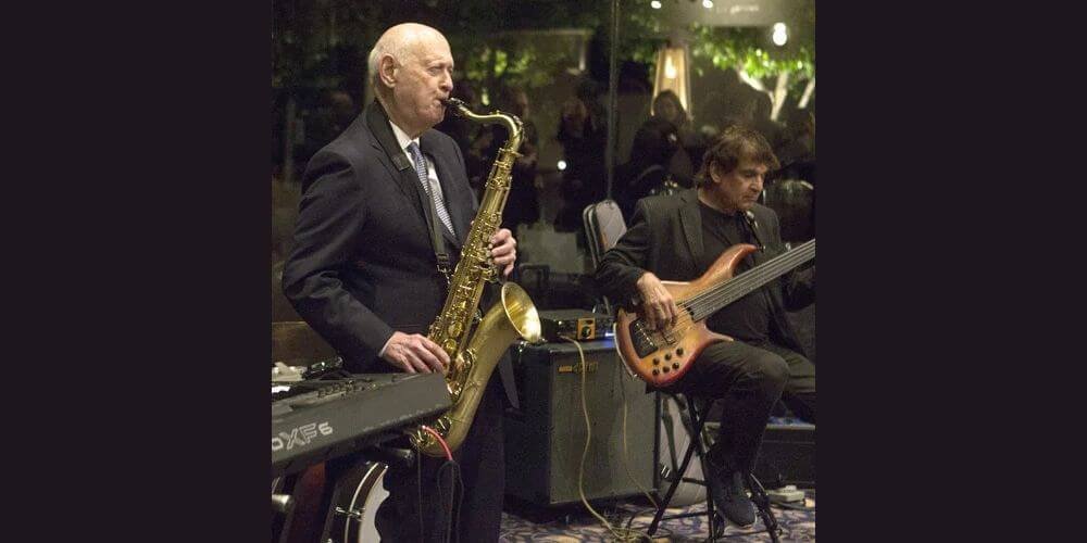 man playing saxophone