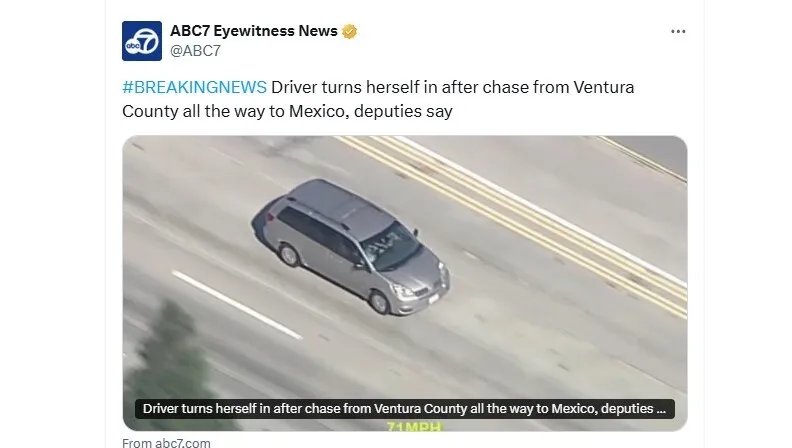 Woman arrested, suspected of leading police in 4 counties on pursuit into Mexico, then returning to U.S. – Orange County Register