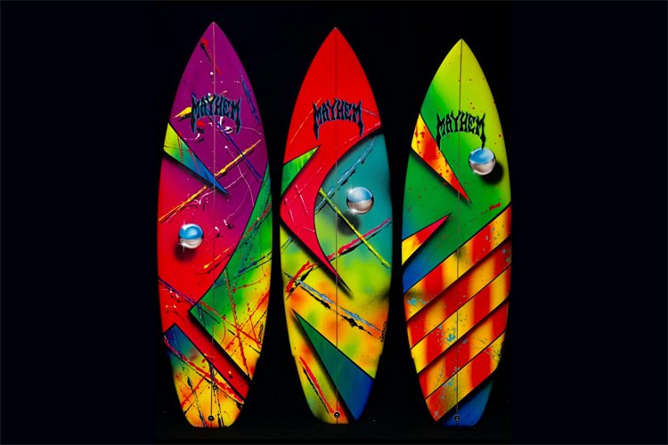 Mayhem: a surf brand adopted by ...Lost Surfboards since 1986 | Photo: ...Lost