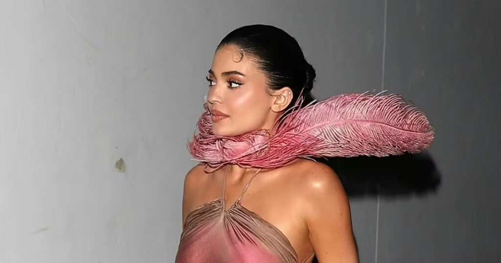 Kylie Jenner Goes Full Pink Flamingo Showgirl for the Holidays