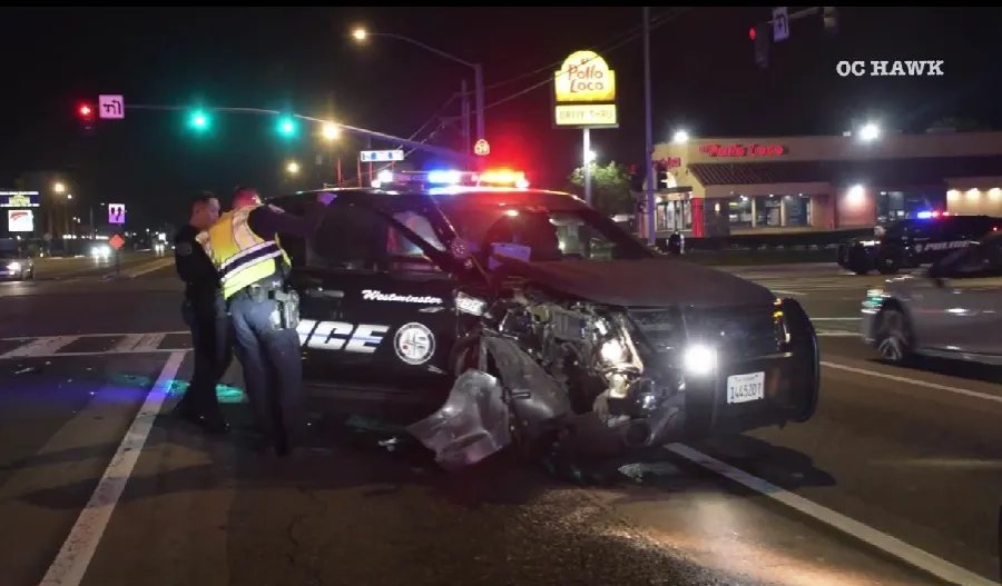 Westminster police crash into uninvolved car during chase – Orange County Register