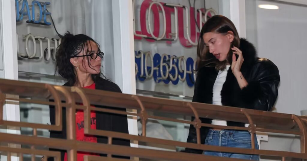 Hailey Bieber & Zoë Kravitz Have a Very California 'Winter' Night Out