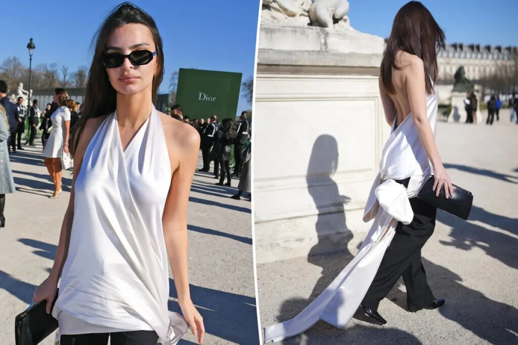 Emily Ratajkowski handles Paris Fashion Week wardrobe malfunction like a pro before Dior