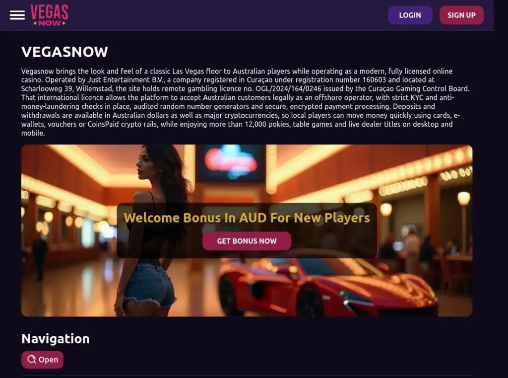 Exclusive Bonuses for Australian Players at Vegasnow Casino