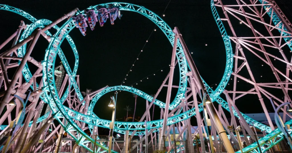 Rides at Knott’s Berry Farm in Buena Park